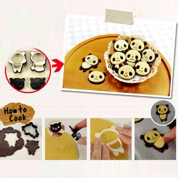 Panda Cookie Cutters Stencils Set of 4 (12 pcs.) - Baking Cooking Home Kitchen - Picture 7 of 8